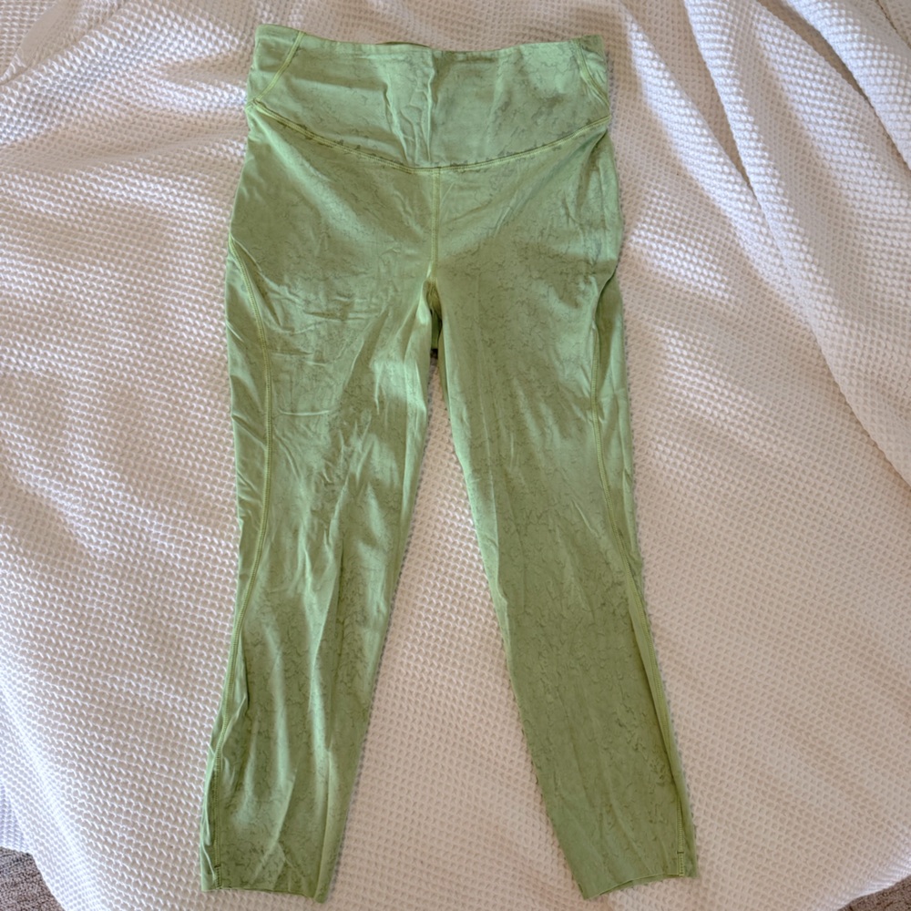 Lululemon Base pace high rise crop 23” - size 10 - city grit green multi